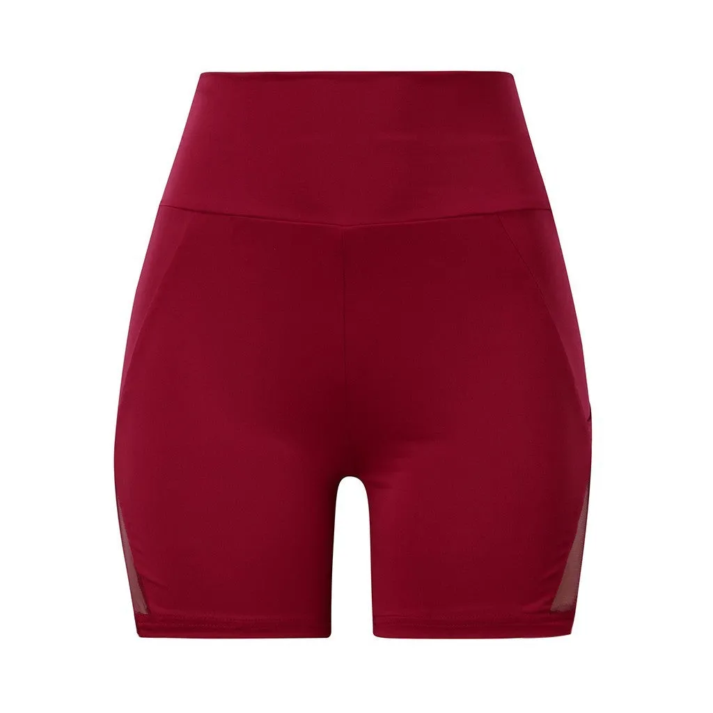 Hip Raise Yoga Women's High Waist Solid Color Tights Running Fitness Sports Pants
