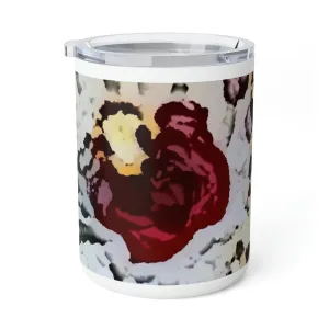 Insulated Coffee Mug, 10oz ... "A Friendly Flower" ... Pointsettia 'Pointing' ... Original Works ... (Supplied Photograph) ...