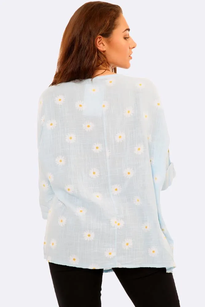 Italian Daisy Print Necklace Top