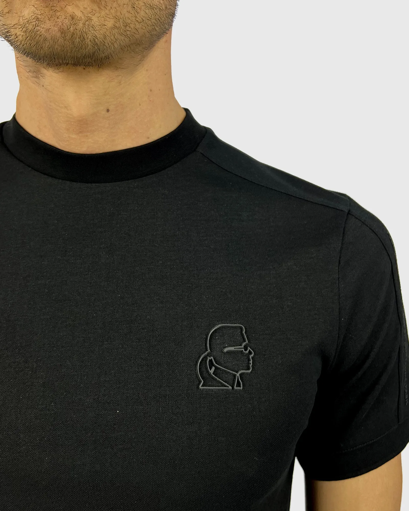 KARL LAGERFELD 755030 SS BLACK CREW T-SHIRT