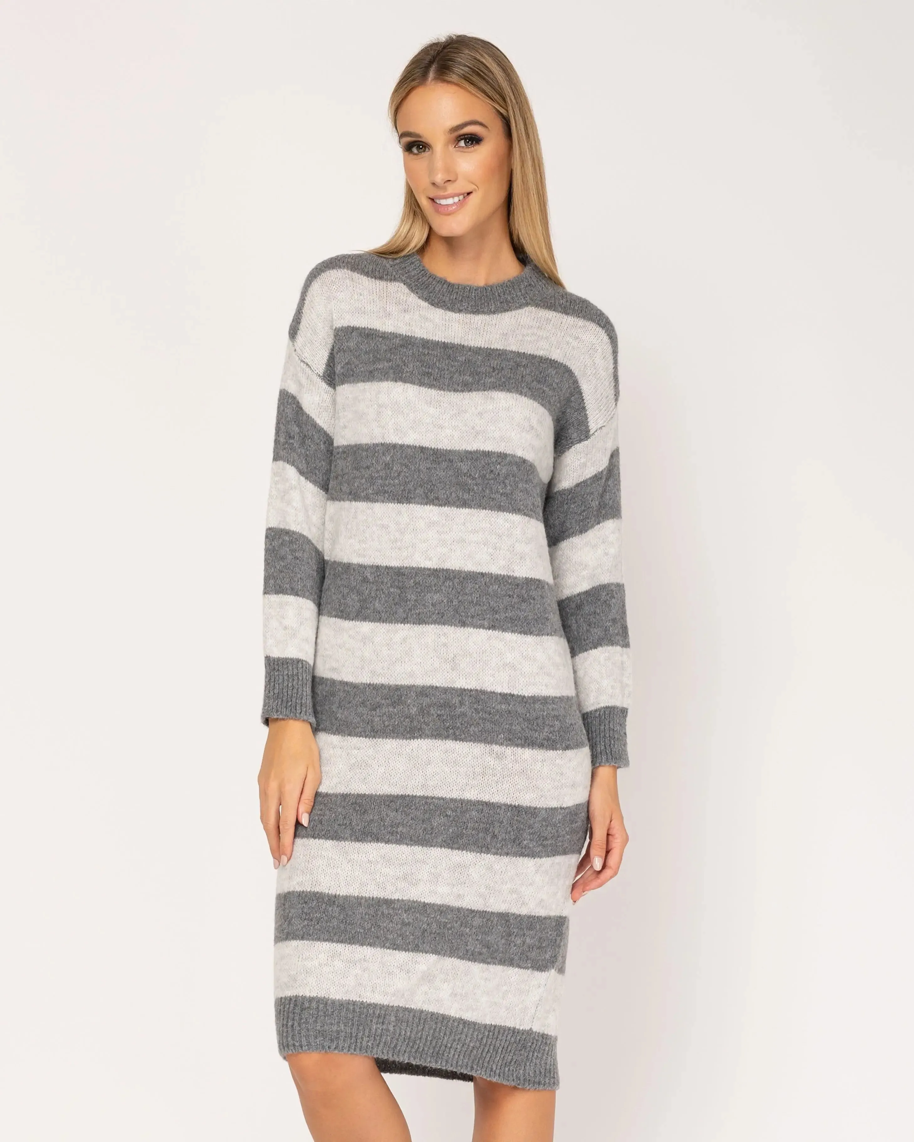 Knit Dress With Stripes.