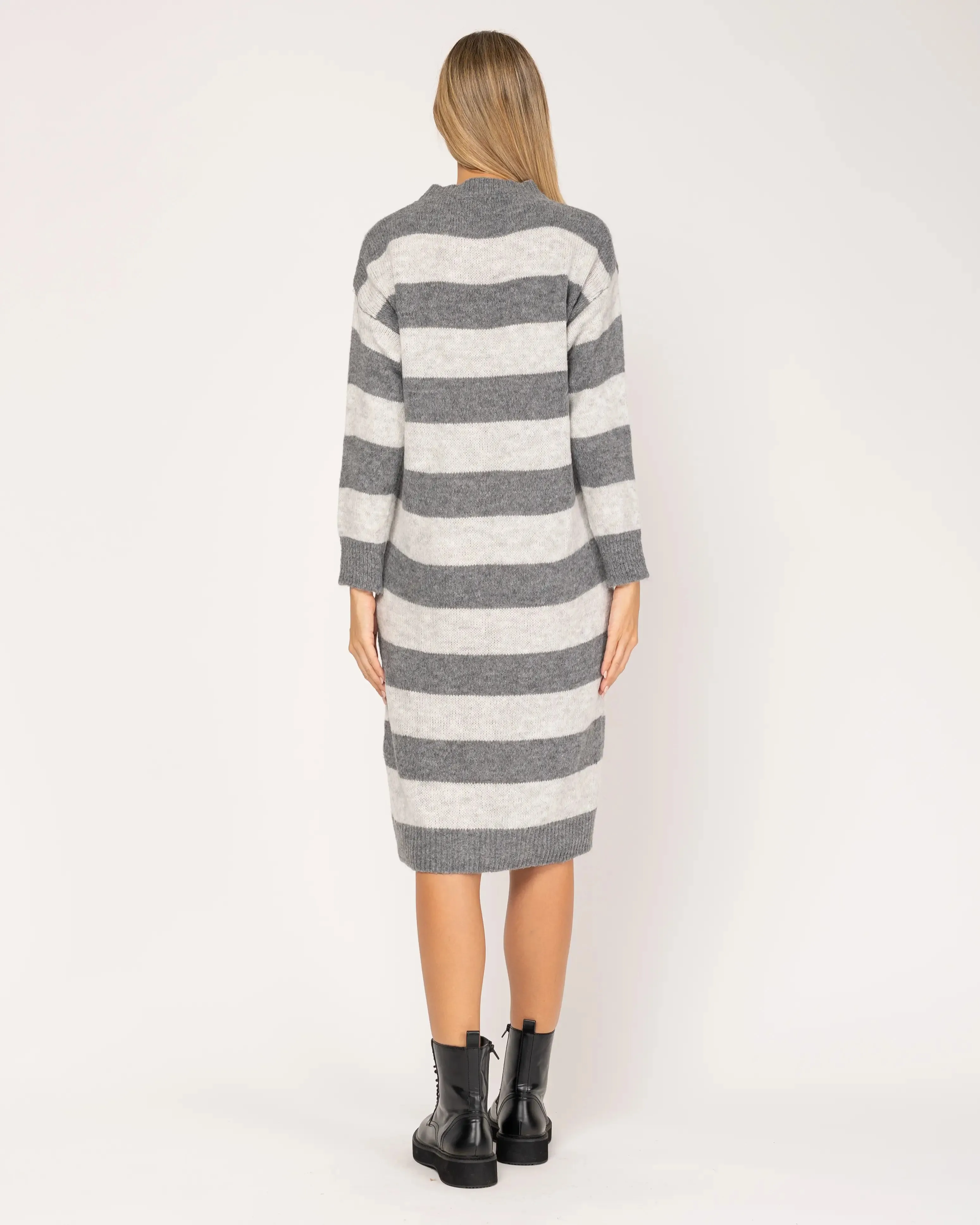 Knit Dress With Stripes.
