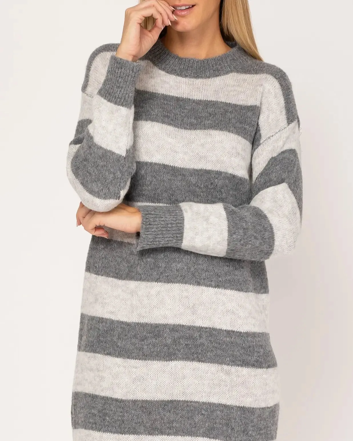 Knit Dress With Stripes.