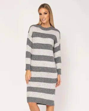 Knit Dress With Stripes.