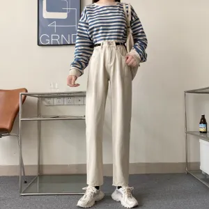 [Korean Style] Casey High Waist Loose Fit Jeans with buckle belt