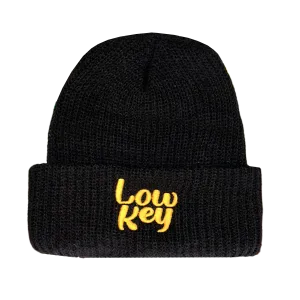 Low Key Stacked Logo - Black Beanie