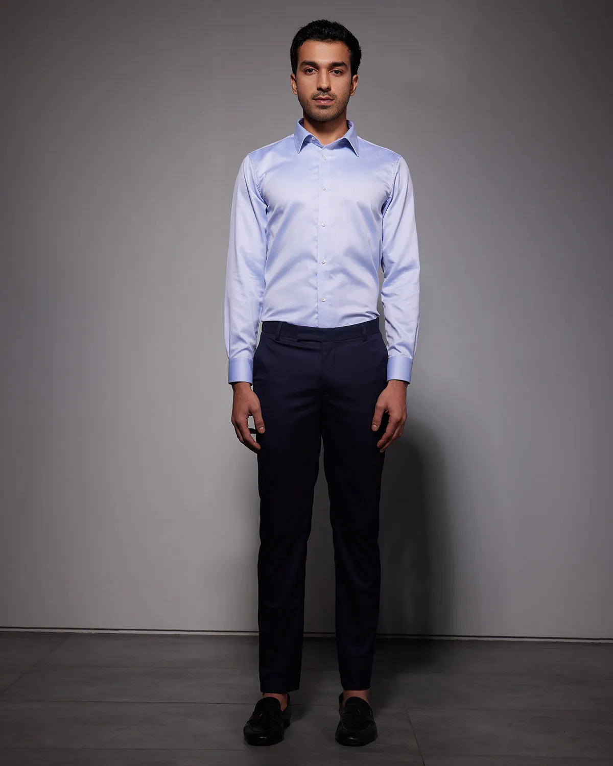 Luthai Wrinkle-Free Dobby Shirt - Light Blue
