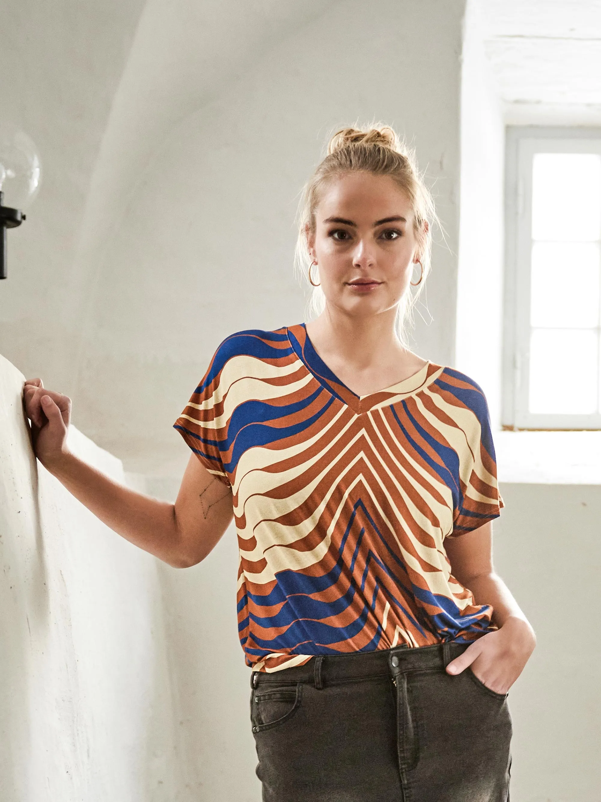 MACIE T-SHIRT - Cognac Mix