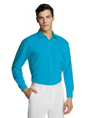 Men's Aqua Microfiber Coloured Shirt