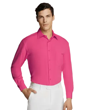 Men's Hot Pink Microfiber Coloured Shirt