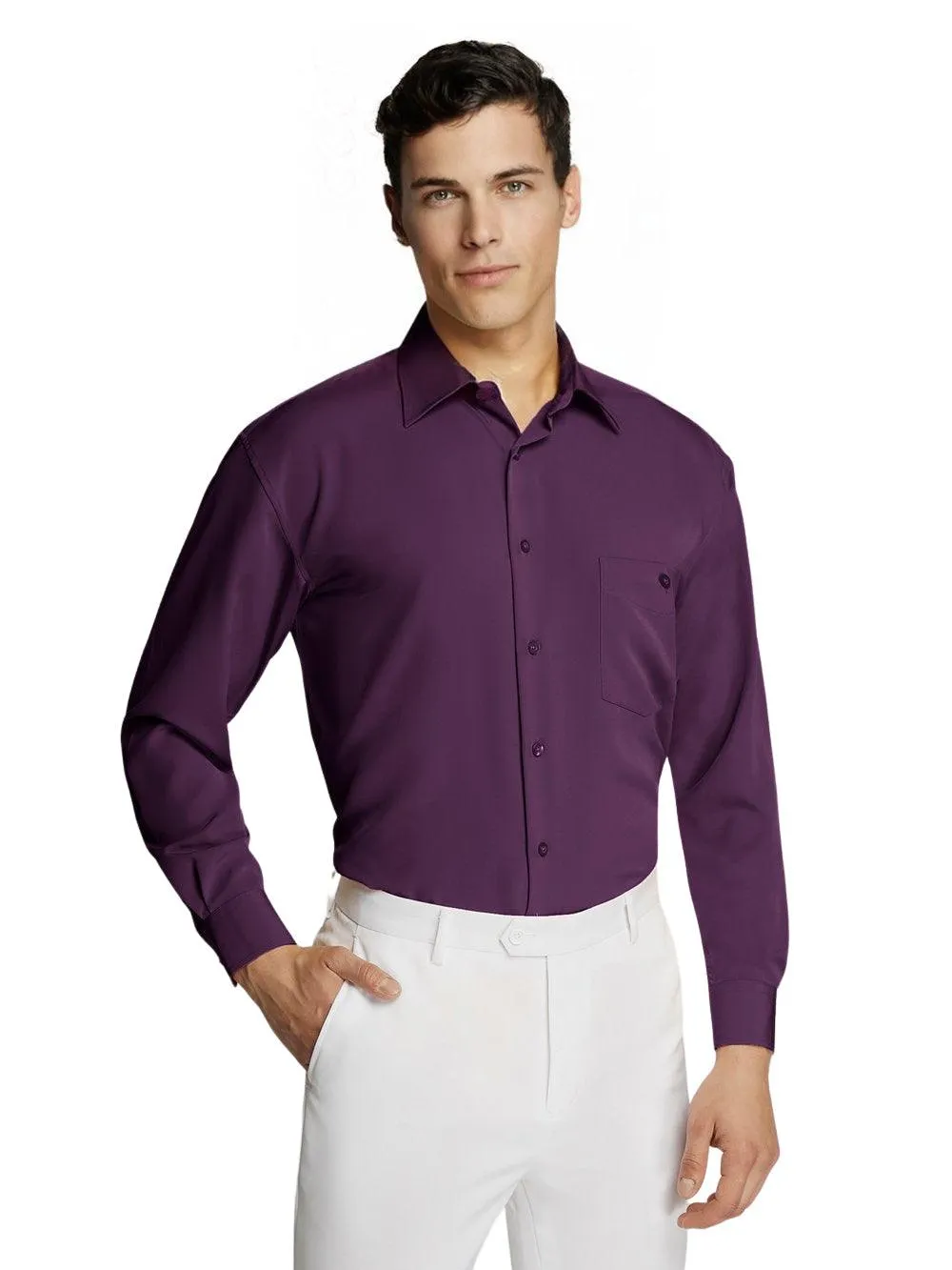 Men’s Purple Microfiber Coloured Shirt