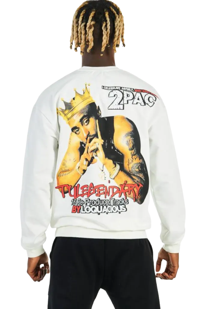 Men's White Long Sleeves Graphic Sweatshirt