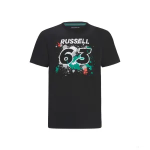 Mercedes George Russell Kids T-Shirt, GEORGE #63, Black, 2022