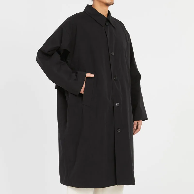 Mountain Trench Coat - Black Waxed Cotton/Nylon WR