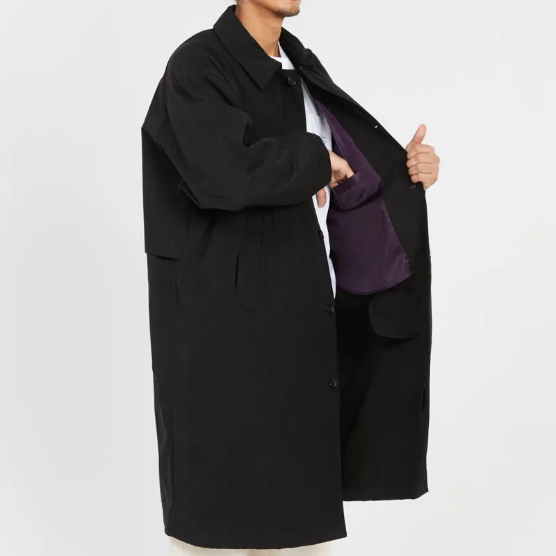Mountain Trench Coat - Black Waxed Cotton/Nylon WR