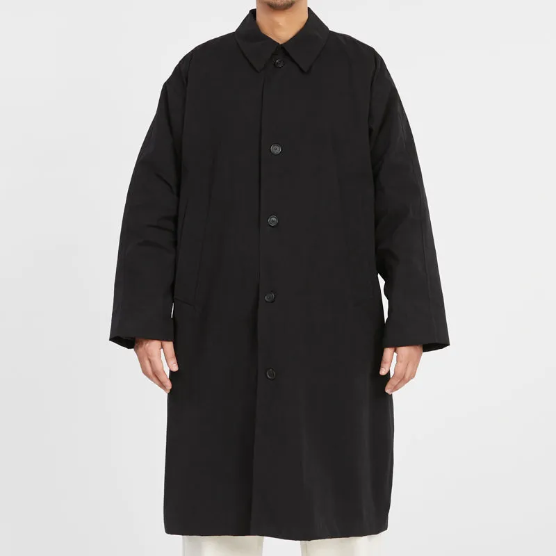 Mountain Trench Coat - Black Waxed Cotton/Nylon WR
