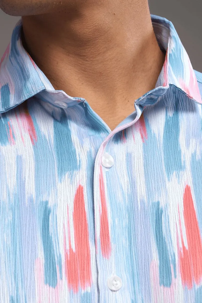 Multi Brush Stroke Printed shirt - Half - Wrinkle Free