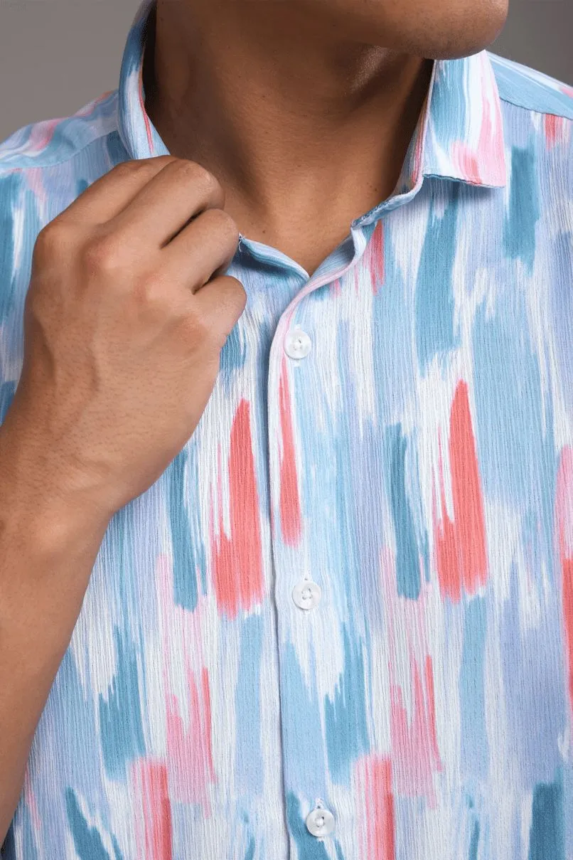 Multi Brush Stroke Printed shirt - Half - Wrinkle Free