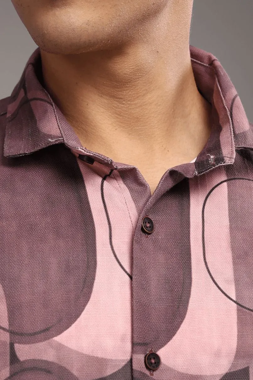 Multi Shape Pink Printed shirt - Half - Wrinkle Free