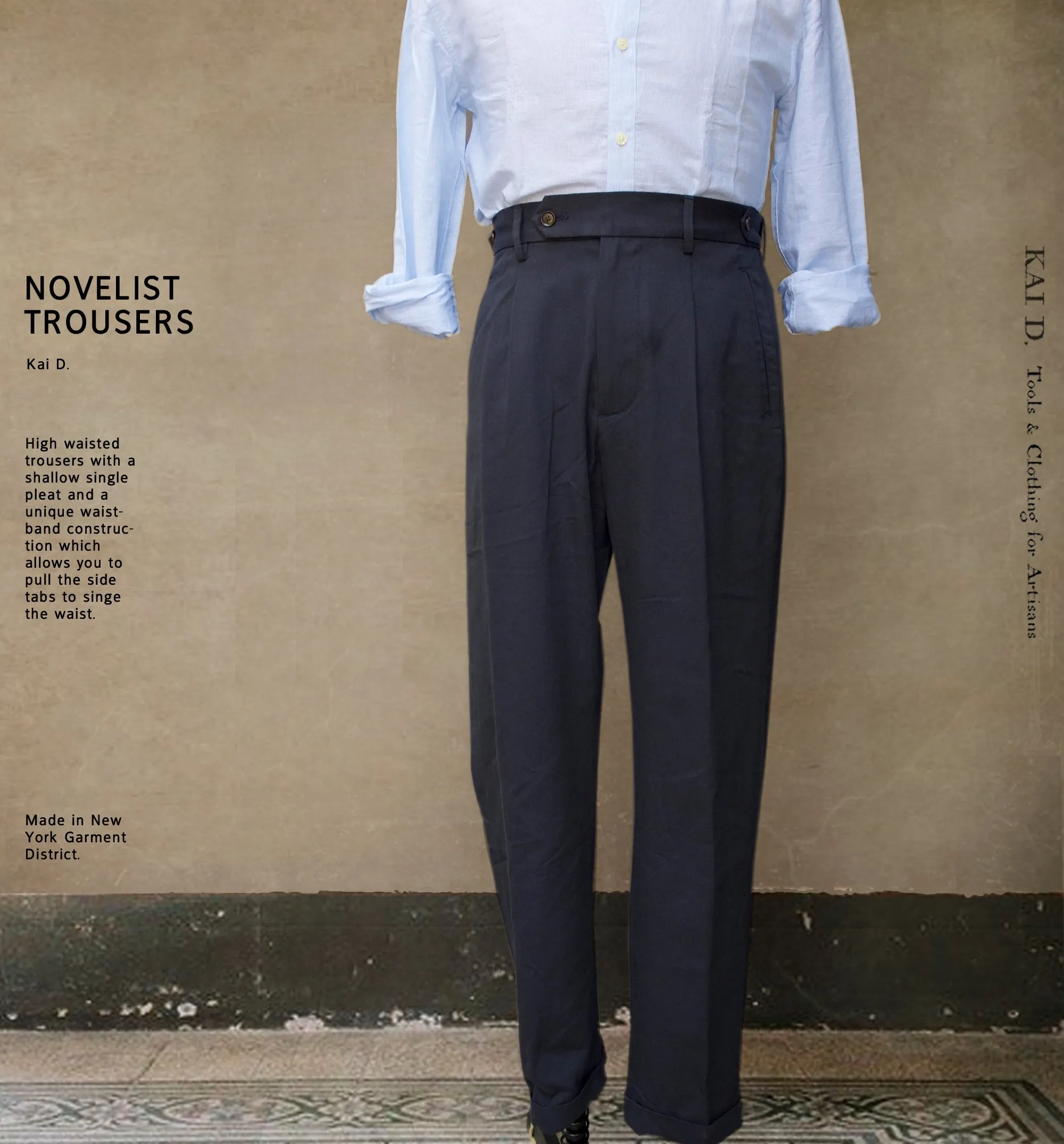 Novelist Trousers - Organic Cotton Twill - 30, 32, 34, 38