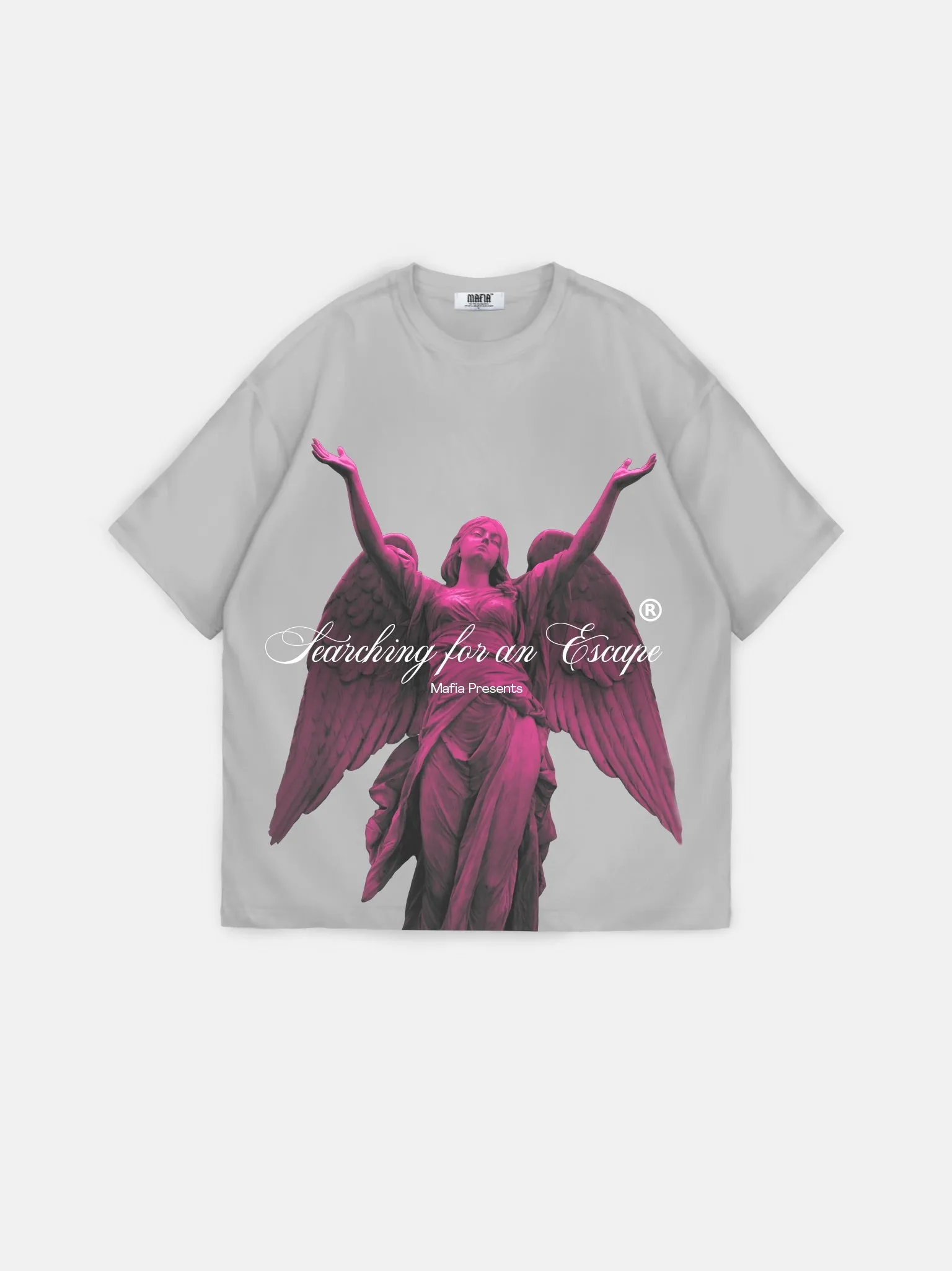 Oversize Escape T-shirt - Grey and Lila