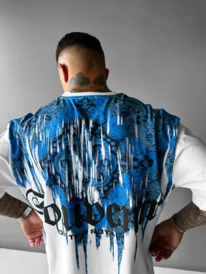 Oversize Souvenir T-shirt - White and Blue