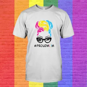 Pansexual T Shirt, Proud Mom Messy Bun Mommy Pansexual Lgbt Pride T Shirt. Shirt For Pride