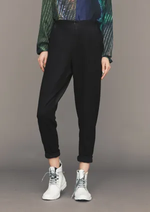 PANTS HIGH WAIST SKINNY - TECH LACES black shiny