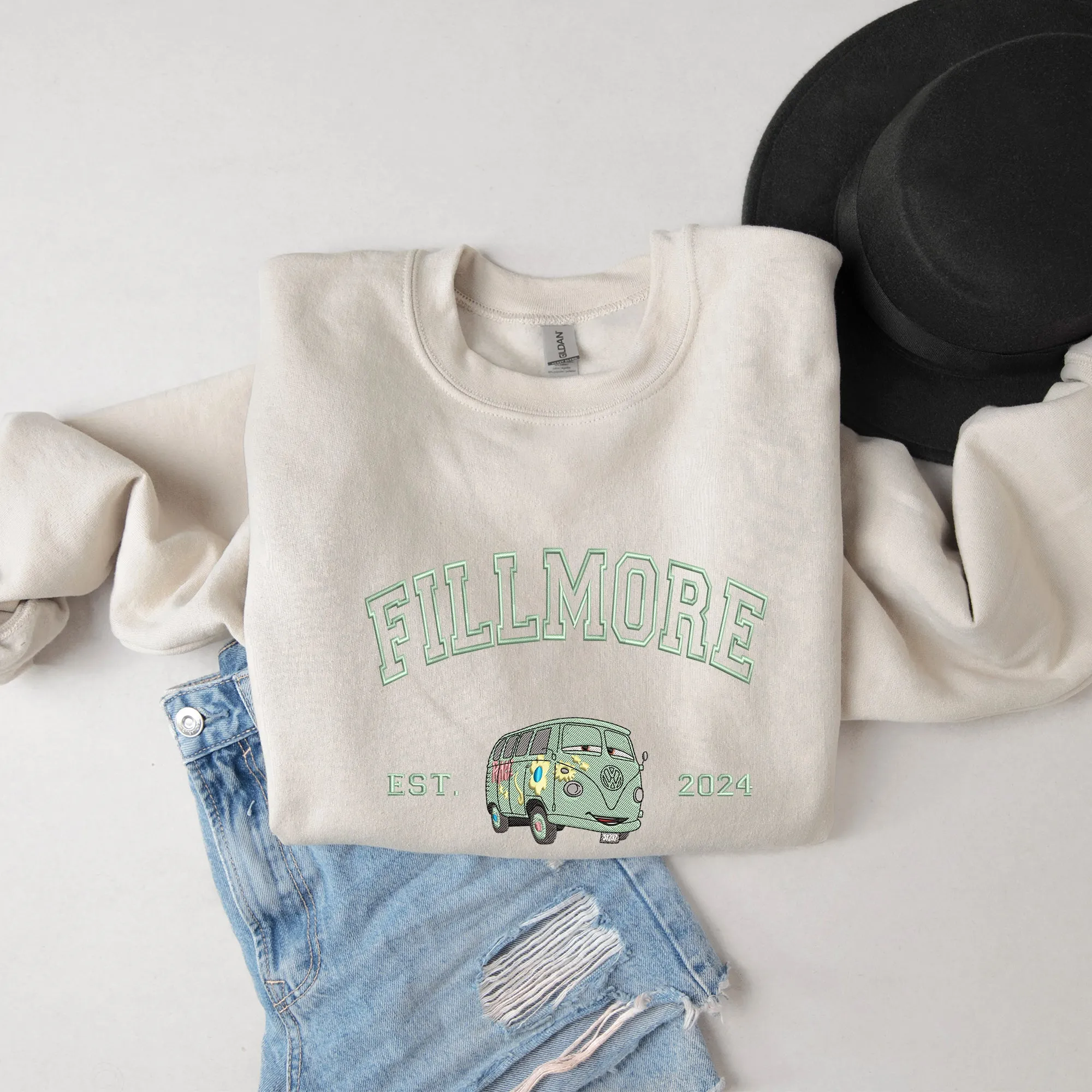 Personalized Disney Cars Fillmore Embroidered Adult Sweatshirt