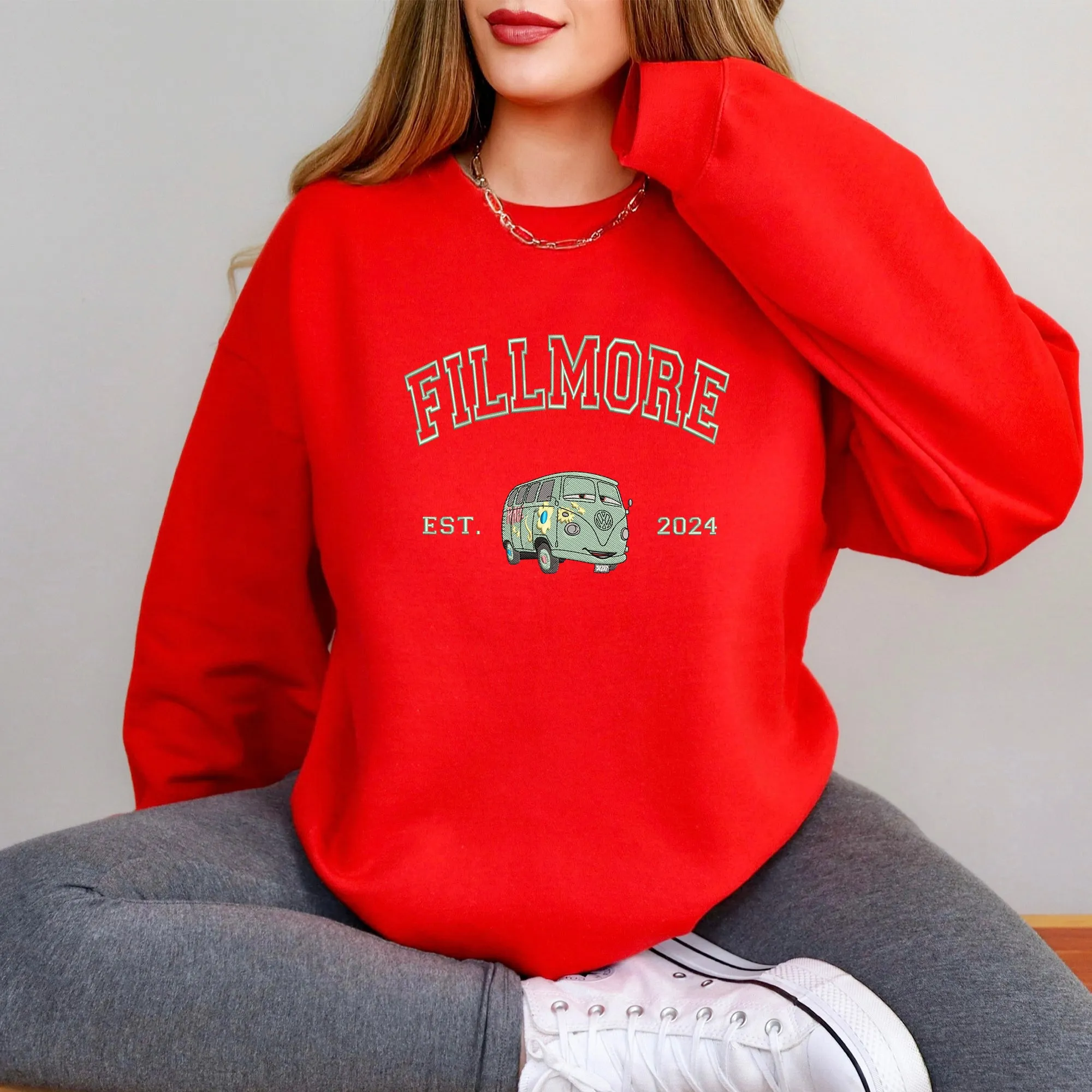Personalized Disney Cars Fillmore Embroidered Adult Sweatshirt