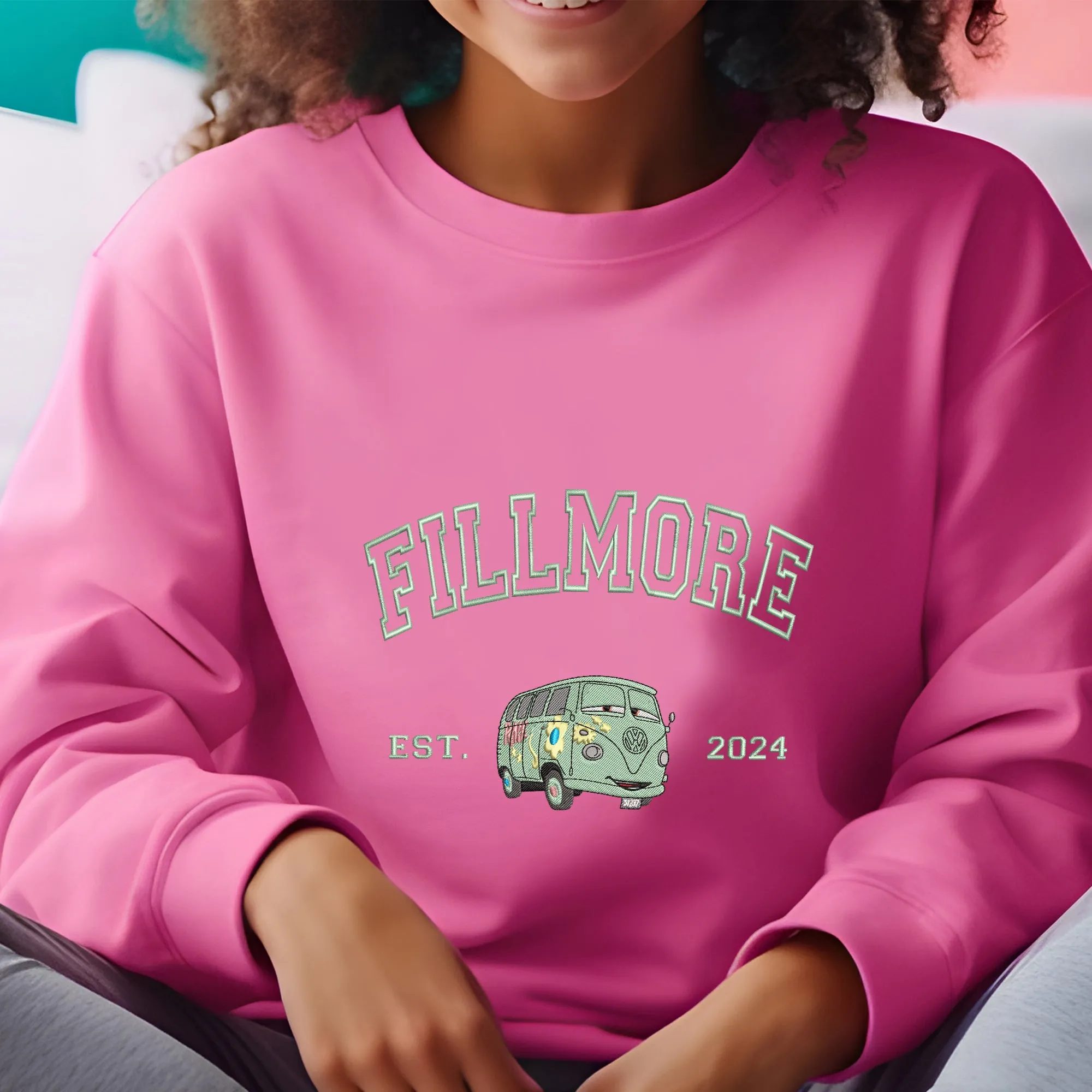 Personalized Disney Cars Fillmore Embroidered Adult Sweatshirt