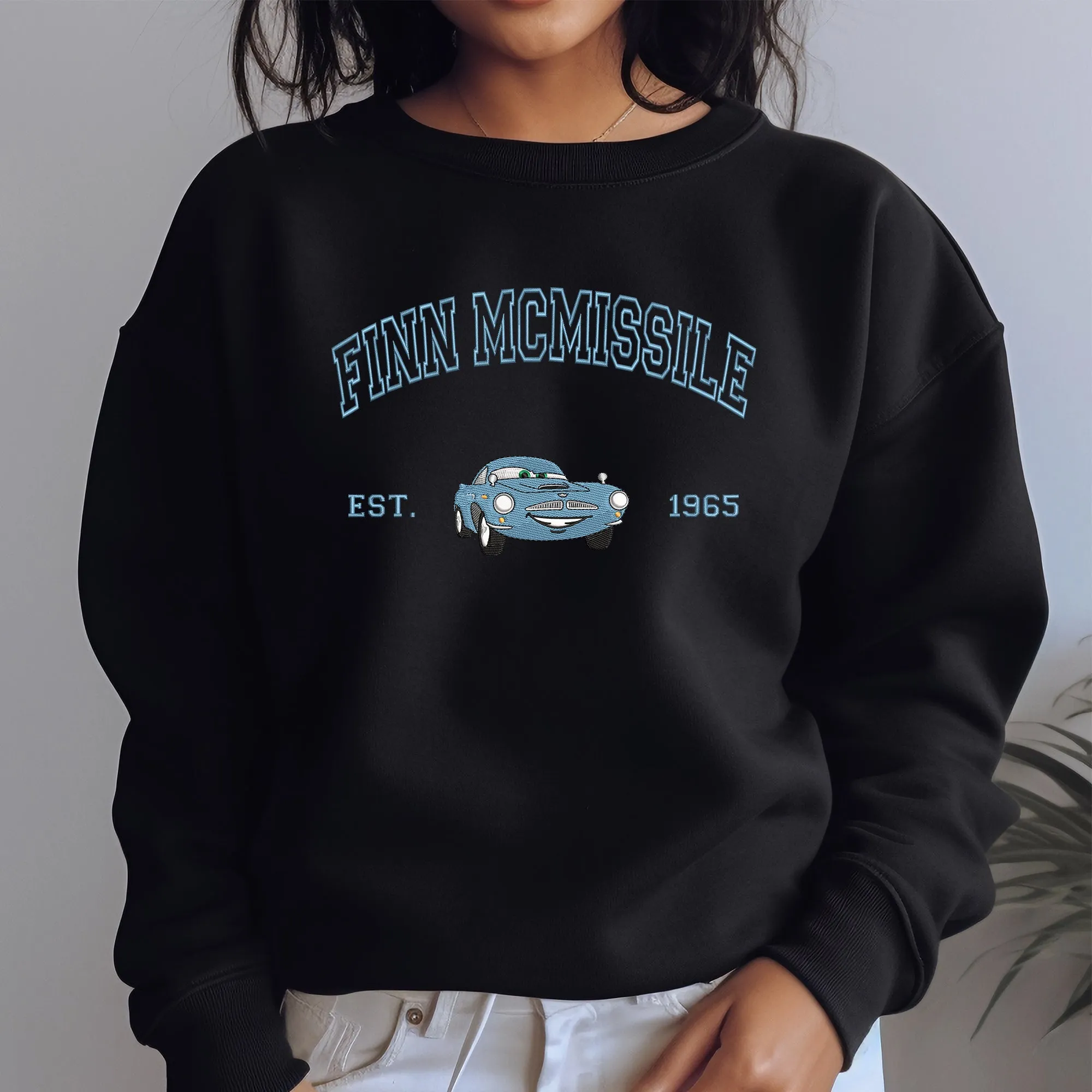 Personalized Disney Cars Finn Mcmissile Embroidered Adult Sweatshirt