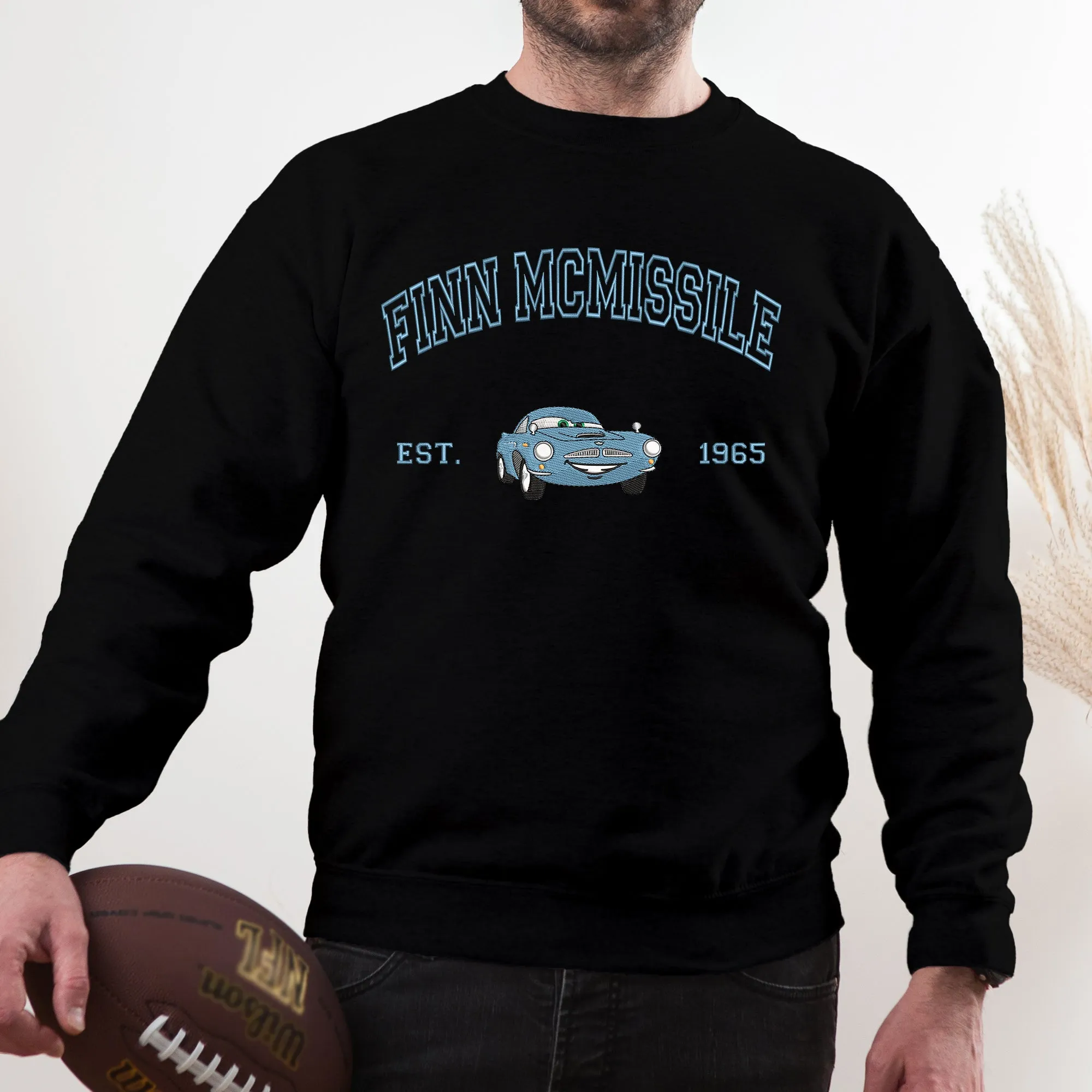 Personalized Disney Cars Finn Mcmissile Embroidered Adult Sweatshirt