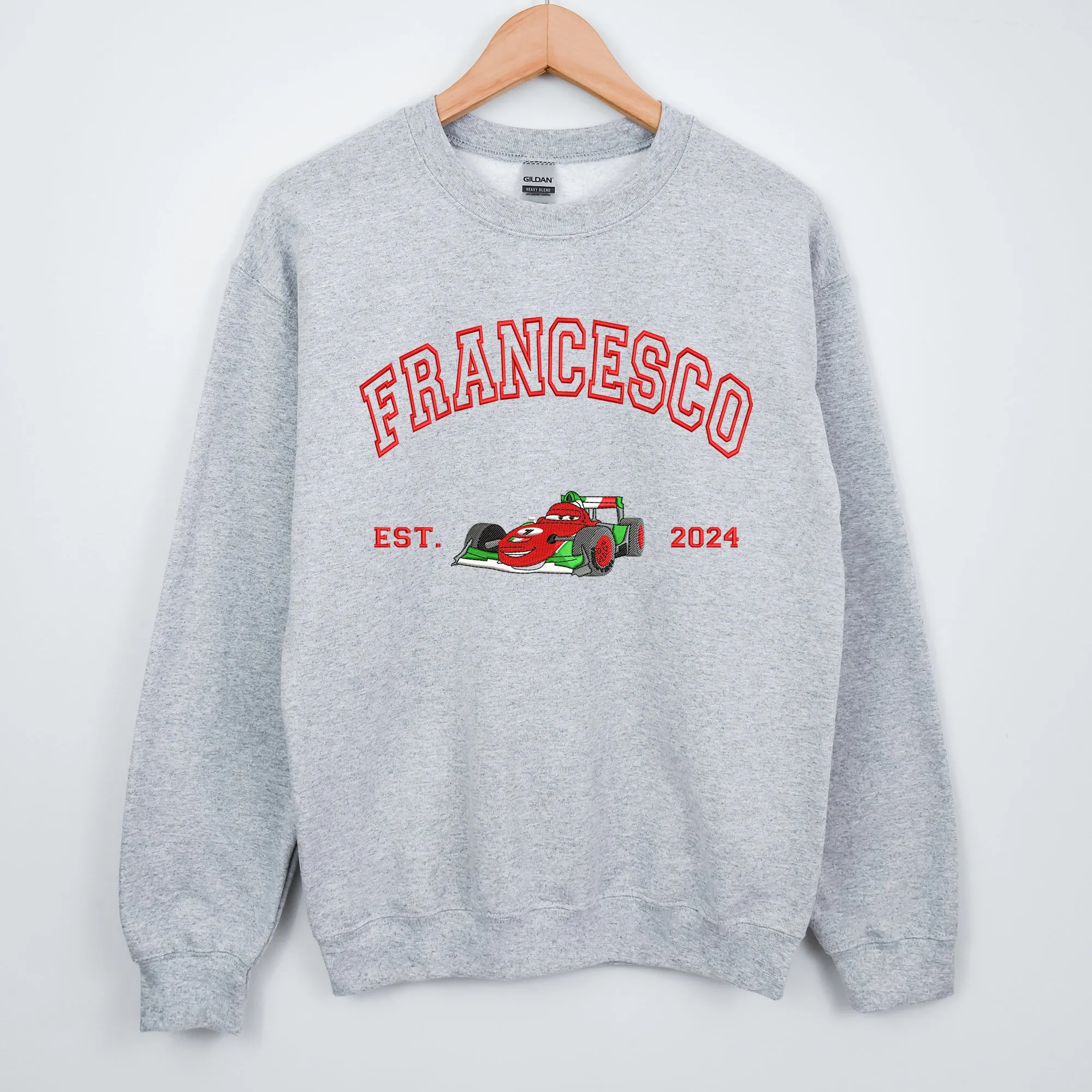 Personalized Disney Cars Francesco Embroidered Adult Sweatshirt