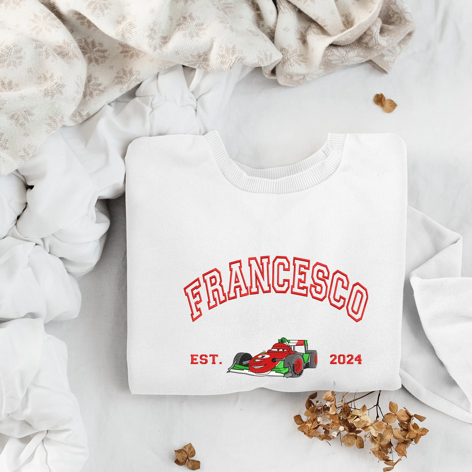 Personalized Disney Cars Francesco Embroidered Adult Sweatshirt