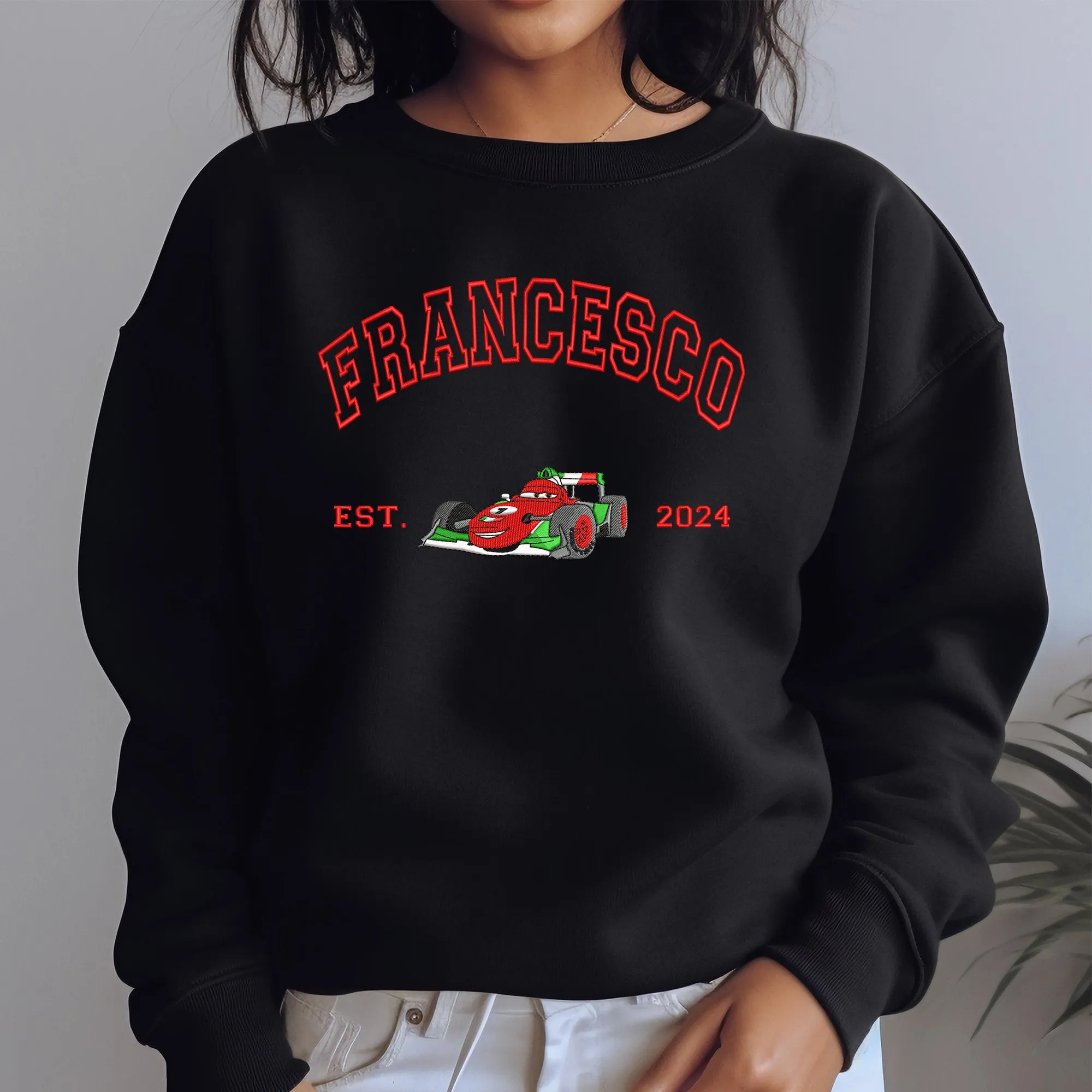 Personalized Disney Cars Francesco Embroidered Adult Sweatshirt