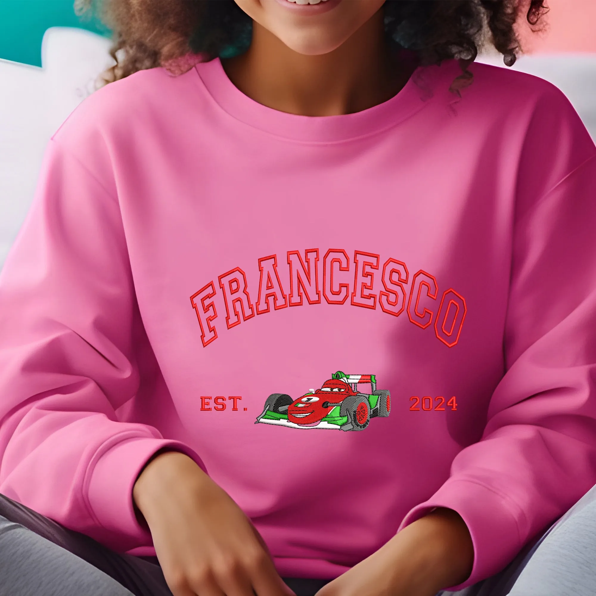 Personalized Disney Cars Francesco Embroidered Adult Sweatshirt