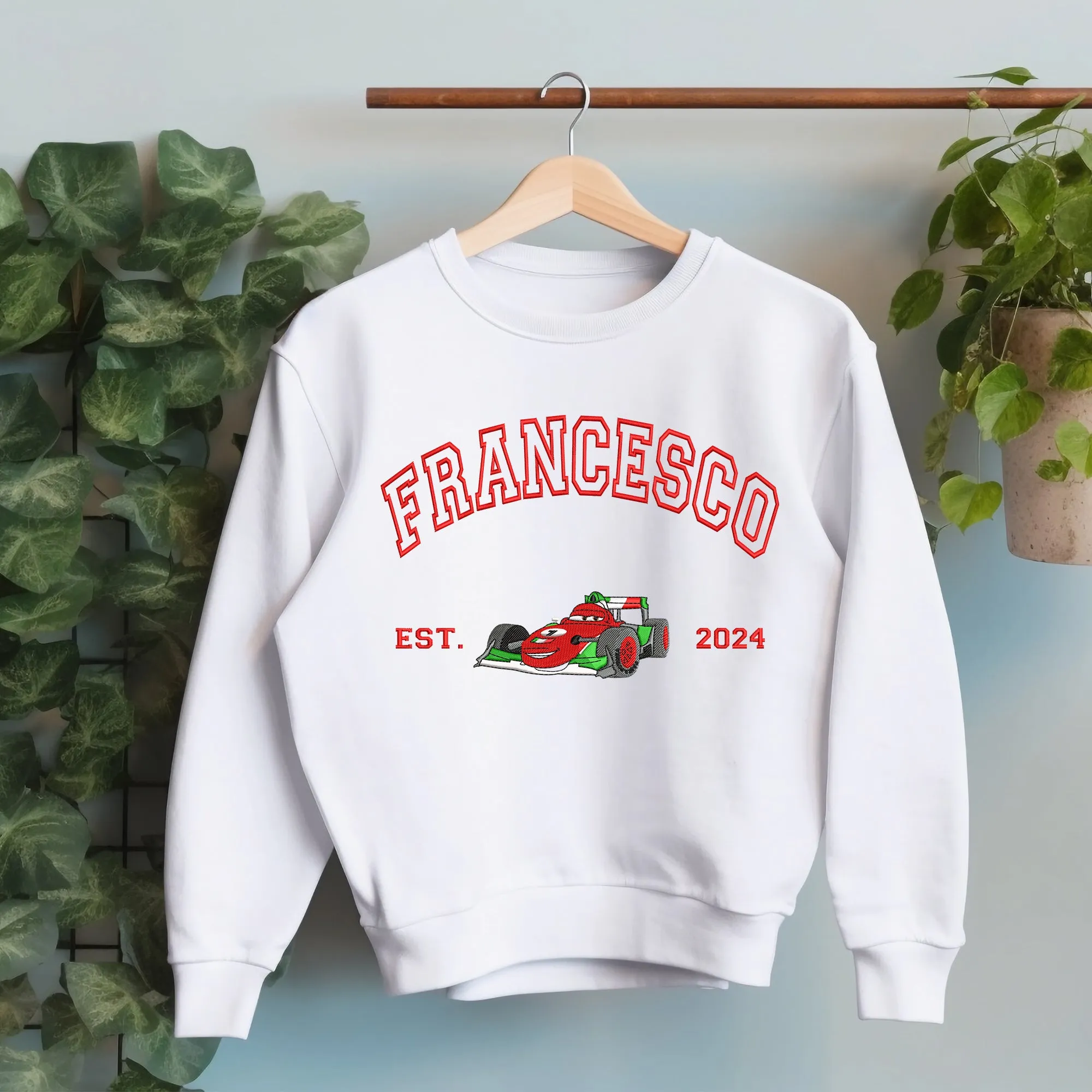 Personalized Disney Cars Francesco Embroidered Adult Sweatshirt