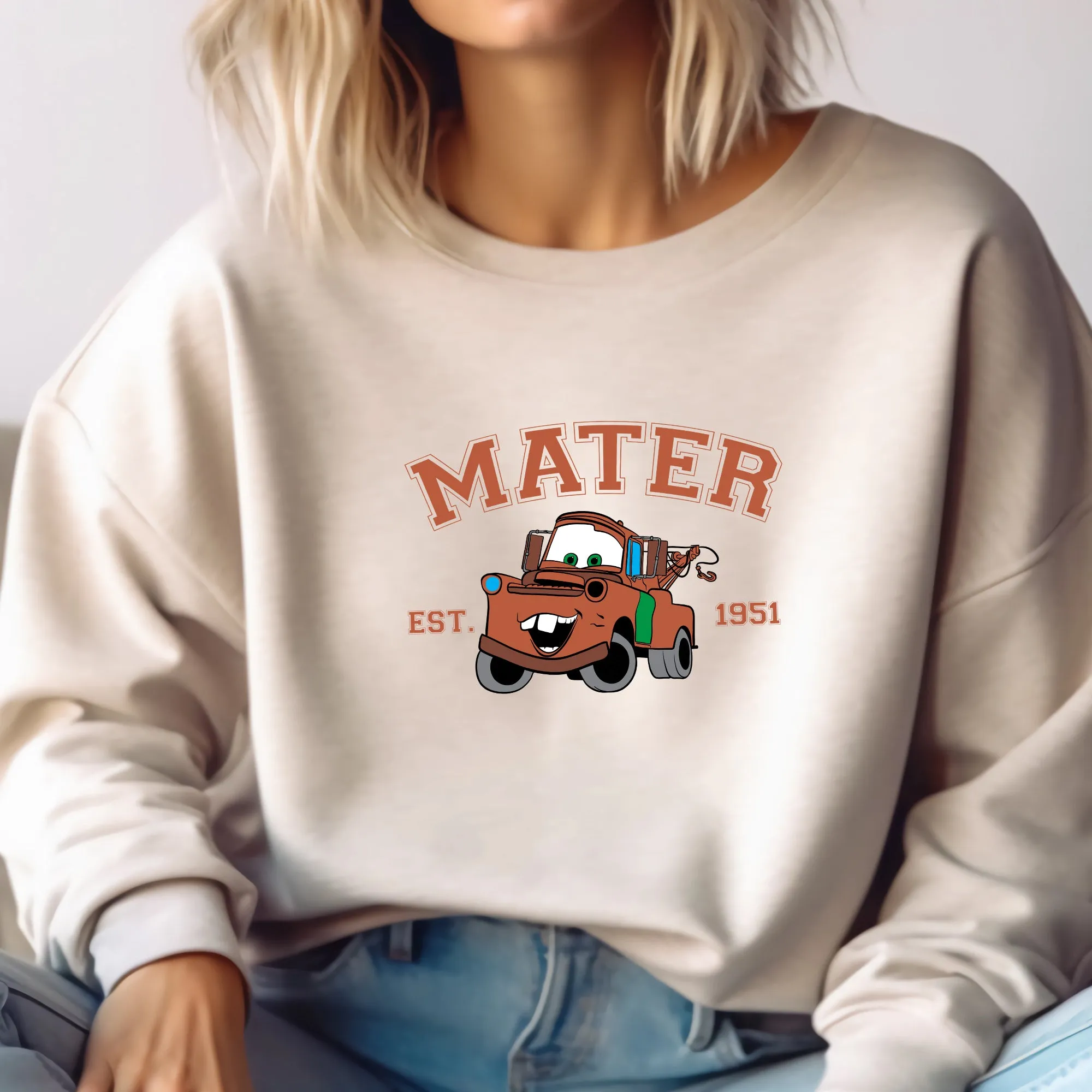 Personalized Disney Cars Mater Adult Sweatshirt