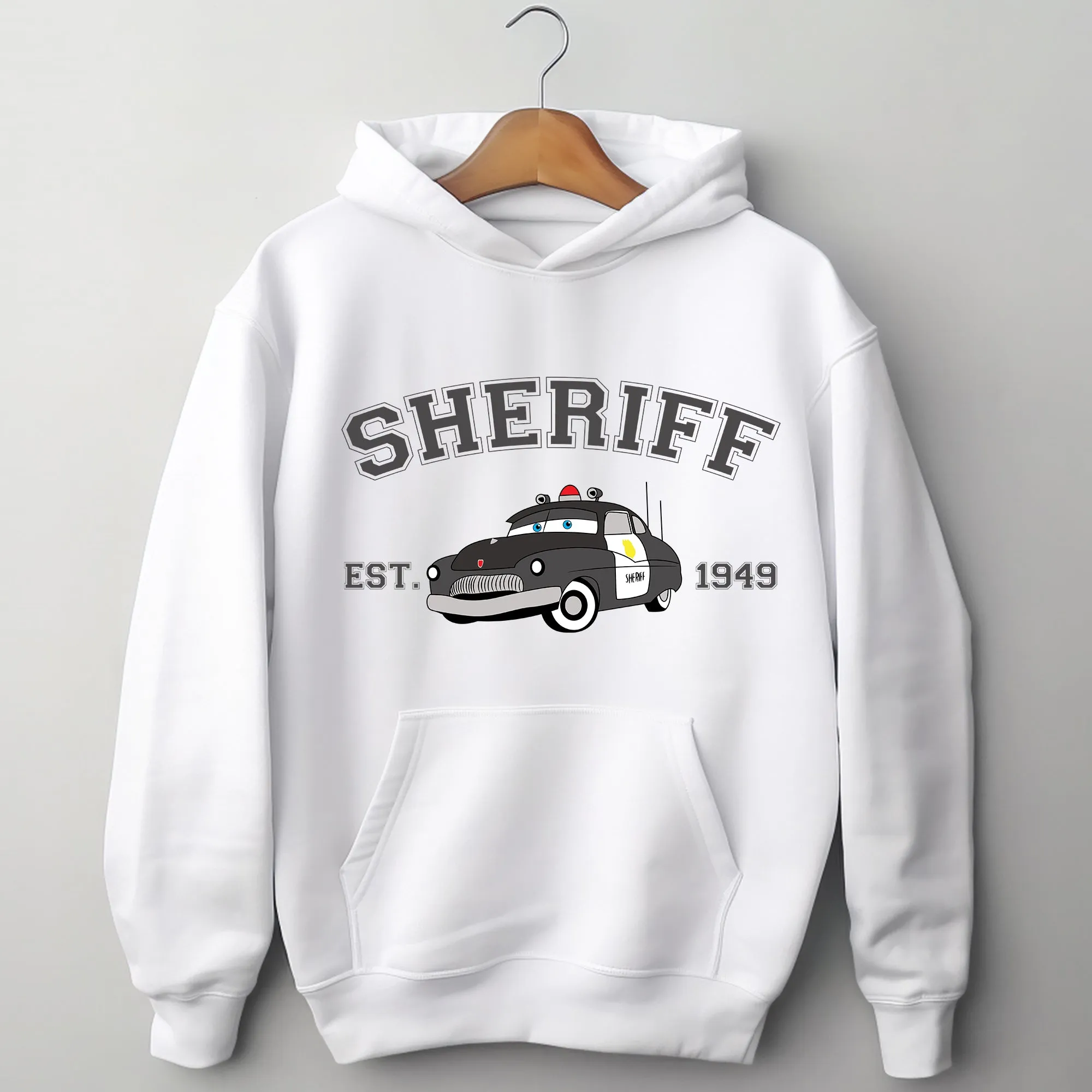 Personalized Disney Cars Sheriff Adult Hoodie