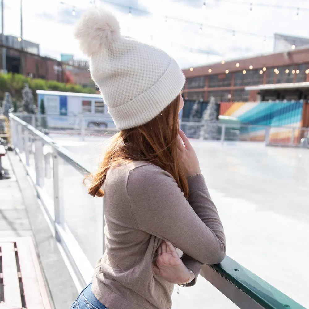 Pom Pom Beanie - Tan