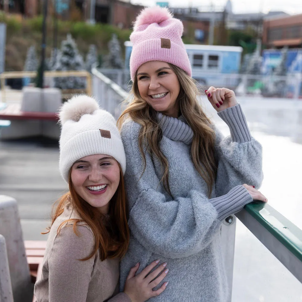 Pom Pom Beanie - Tan