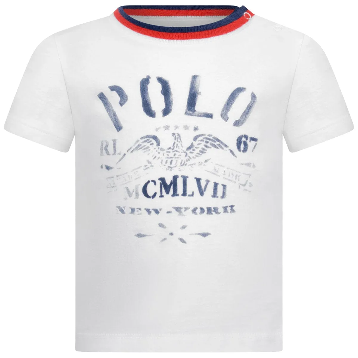 Ralph Lauren Boys White Cotton Jersey Short Sleeve T-Shirt