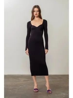 Ribbed Sweater Midi Dress
