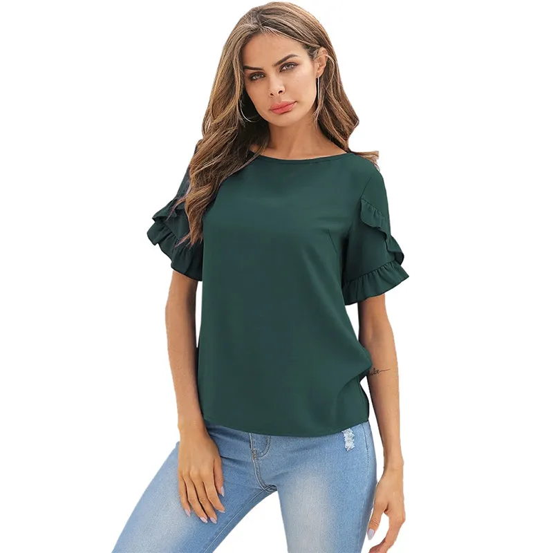 Ruffle Tier Sleeve Blouse