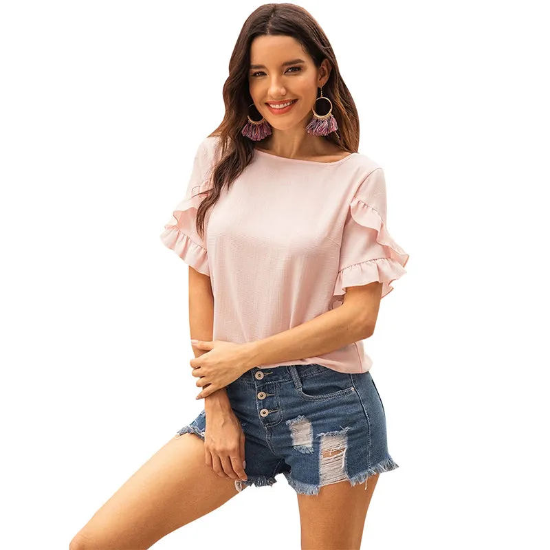 Ruffle Tier Sleeve Blouse