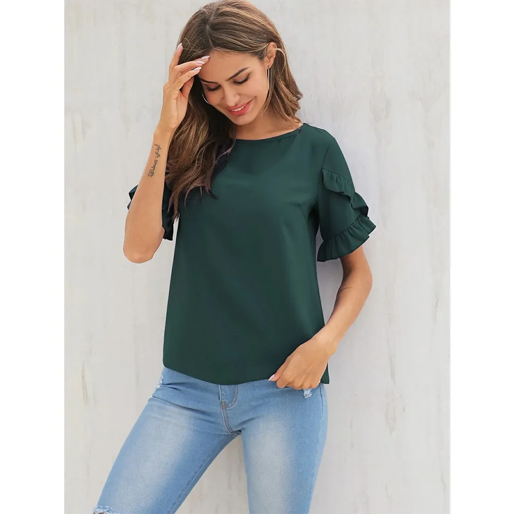 Ruffle Tier Sleeve Blouse