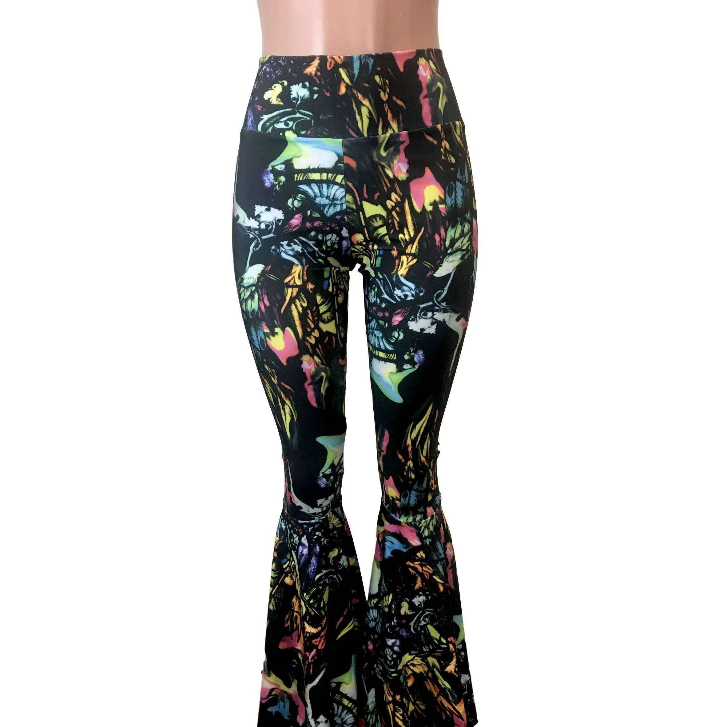 SALE - High Waist Bell Bottoms - Acid Wash - SMALL Only