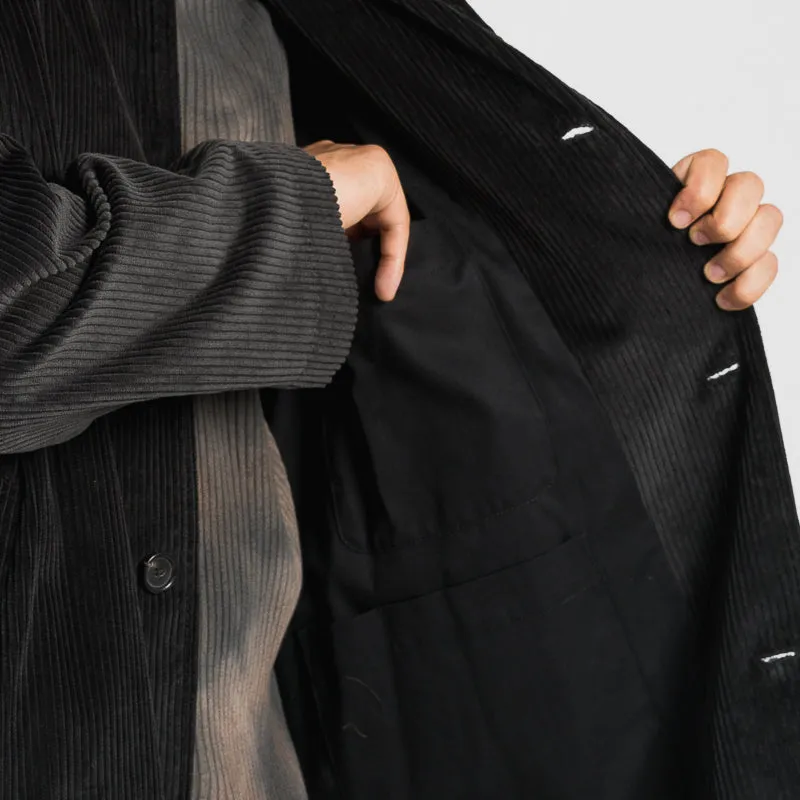 Shelby Trench Coat - Black Corduroy