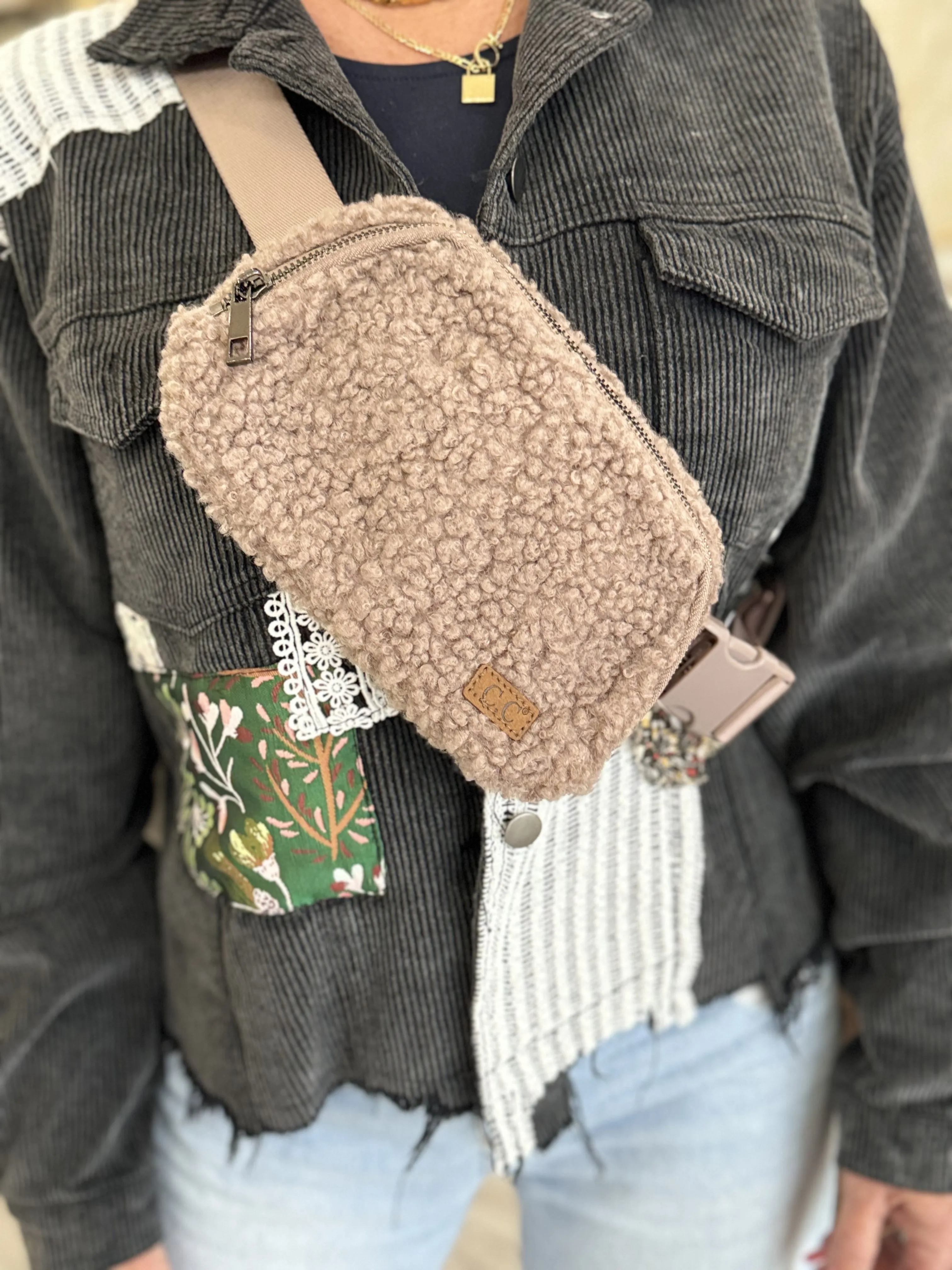 Sherpa Belt Bag in Taupe